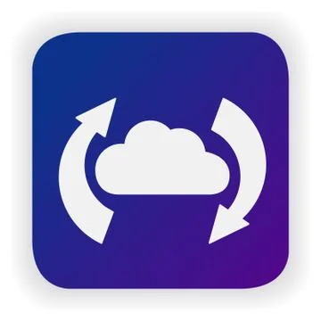 Cloud storage update.Upload icon.Load symbol. Share sign. Illustrazione stock