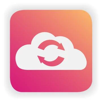 Cloud storage update.Upload icon.Load symbol. Share sign. Illustrazione stock