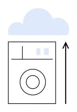 Cloud Storage Upload Simplifying Digital Data Transfer Processes with Moder.. Stock Illustration