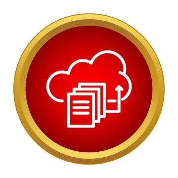 Cloud storage uploading data files concept icon Illustrazione stock