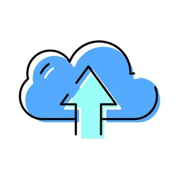 Cloud storage uploading data icon for hosting Stock Illustration