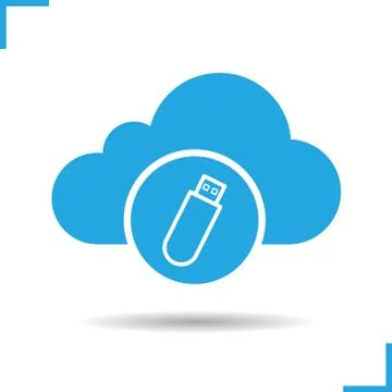 Cloud storage USB stick icon Illustrazione stock