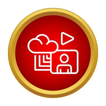 Cloud storage user profile video media icon Stock Illustration