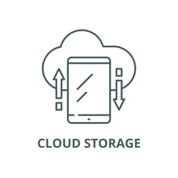 Cloud storage vector line icon, linear concept, outline sign, symbol イラスト素材