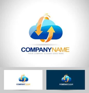Cloud Storage Vector Logo 스톡 일러스트