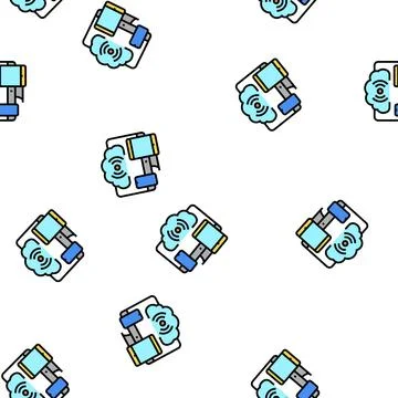 Cloud storage vector seamless pattern Stock Illustration