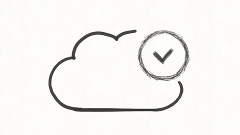 Cloud Storage Verification Check Mark Animation Stock Footage 341863596