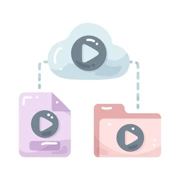Cloud storage video file Stock Illustration