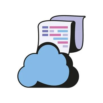 Cloud storage web development Stock Illustration