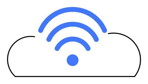 Cloud Storage with Wireless Connectivity Symbol in Simplistic Vector Design Illustrazione stock