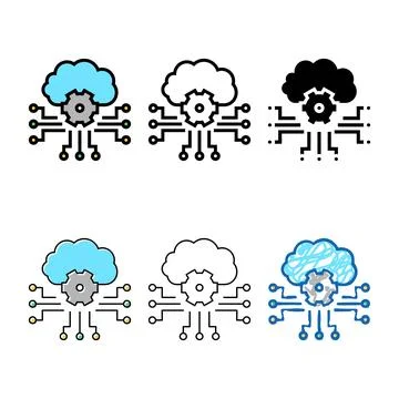Cloud storaging multipack and working color icon vector イラスト素材