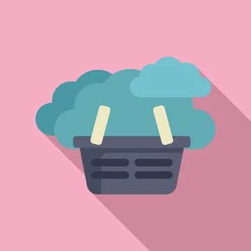 Cloud store market icon flat vector. Online sales イラスト素材