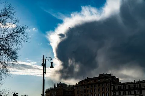 Cloud storm arrival in Rome 写真素材