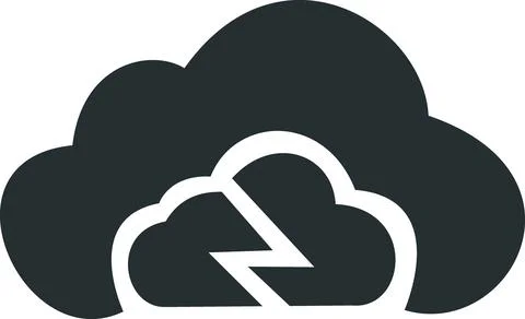 Cloud storm icon representing cyber threat Stock Illustration