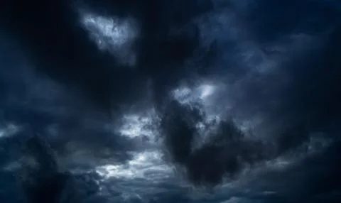 Cloud Storm Sky Dark Rain Lightning Thunder Stoumy Typhoon Nature Light Fotos de archivo