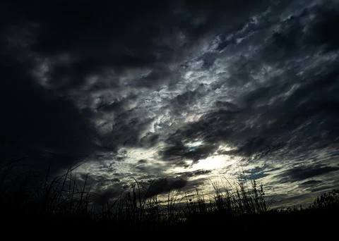 Cloud Storm Sky Dark Rain Lightning Thunder Stoumy Typhoon Nature Light 写真素材