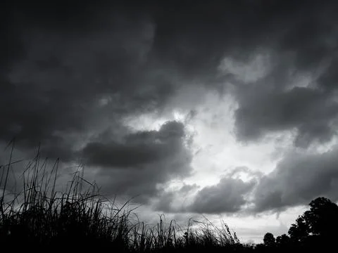 Cloud Storm Sky Dark Rain Lightning Thunder Stoumy Typhoon Nature Light Foto stock