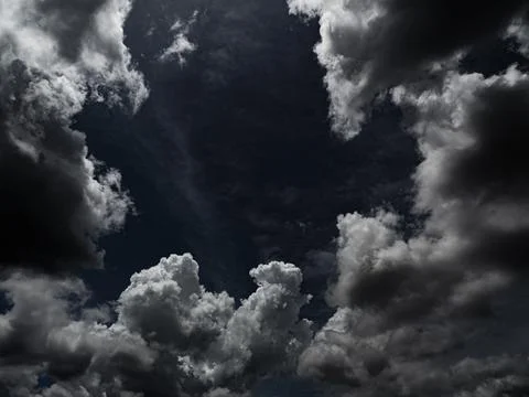 Cloud storm sky dark rain lightning thunder stoumy typhoon Nature light Stock Photos