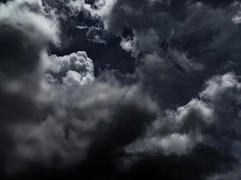 Cloud storm sky dark rain lightning thunder stoumy typhoon Nature light Stock Photos