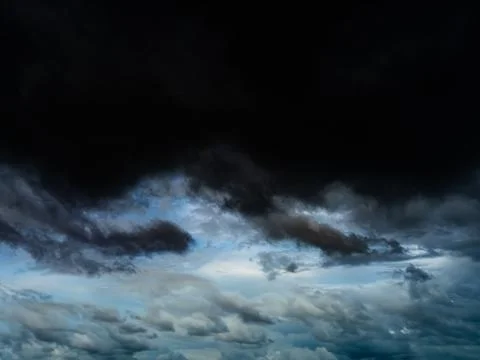 Cloud storm sky dark rain lightning thunder stoumy typhoon Nature light Foto stock