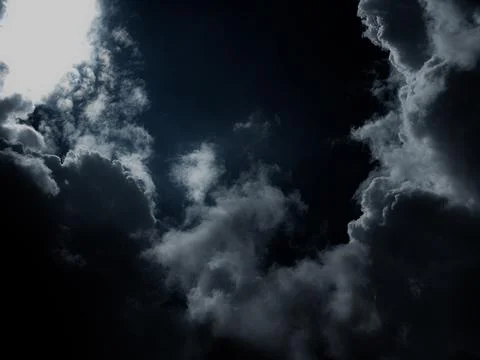 Cloud storm sky dark rain lightning thunder stoumy typhoon Nature light Stock Photos