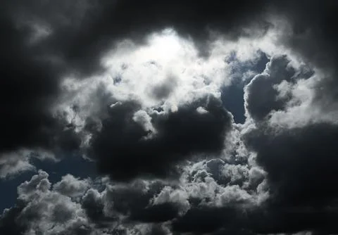 Cloud storm sky dark rain lightning thunder stoumy typhoon Nature light Stock Photos