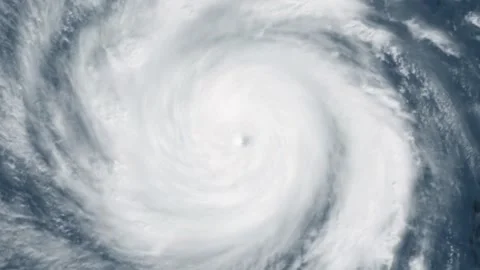 Cloud storm twirl in world map view.Heavy cloud storm on earth background Video stock 322757347