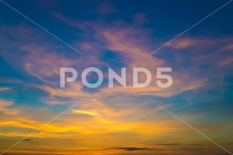 The cloud stream on the background of sunrise Stock Photos