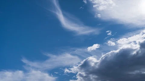 The cloud stream in a blue sky on the sunny background. time lapse Video stock 112601159