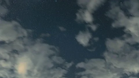 The cloud stream on starry sky background. time lapse Stock Footage 160424435