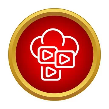 Cloud streaming service hosting multimedia platform icon Illustrazione stock