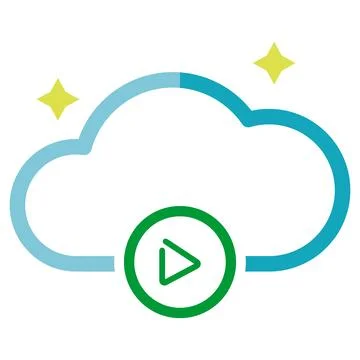 Cloud streaming with stars. Vector Stock Illustration
