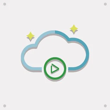 Cloud streaming with stars. Vector Stock Illustration