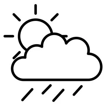 Cloud sun and rain weather icon Stock Illustration
