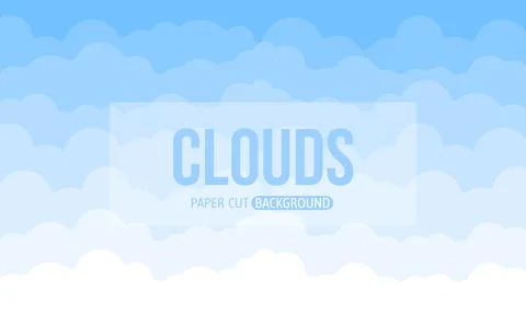 Cloud sun day blue sky banner flat illustration Stock Illustration