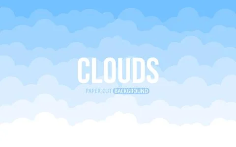 Cloud sun day blue sky banner flat illustration Stock Illustration