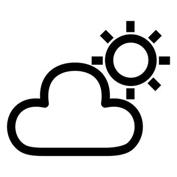 Cloud &amp; Sun Icon Stock Illustration