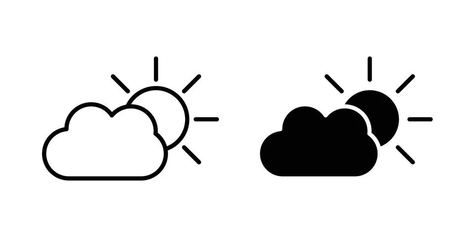 Cloud sun icon vector editable eps10 Illustrazione stock
