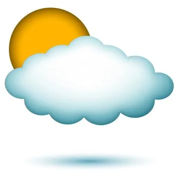 Cloud with sun Illustrazione stock