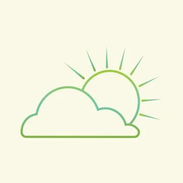 Cloud with sun Illustrazione stock