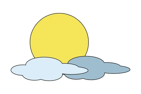 Cloud in sun isolated on white background Stock Illustration