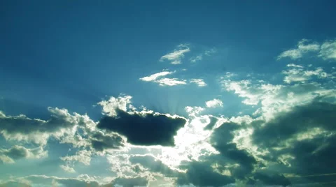 Up cloud sun rays  " Think Different " Stock Footage 2905885