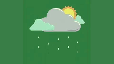 A cloud with sun on top of it and in the green screen middle animated 스톡 동영상 335701229