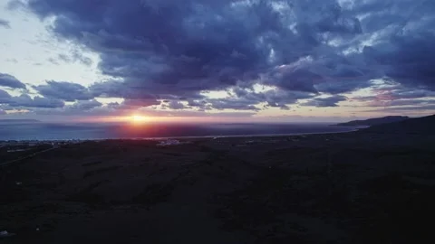 Cloud sunset over the ocean coast Stock Footage 231221328
