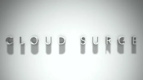 Cloud surge 3D title animation with shadows on a white background Stock Footage 296842160