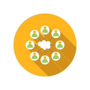Cloud surrounded people flat icon Illustrazione stock