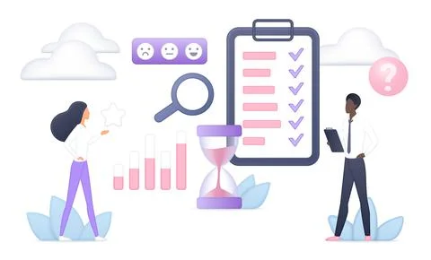 Cloud Survey Volumetric Data Analysis Concept Art Stock Illustration