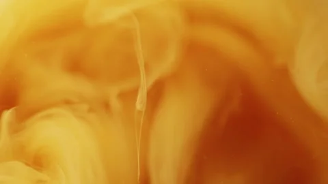 Cloud swirl paint splash orange ink mist vortex Stock Footage 296263270