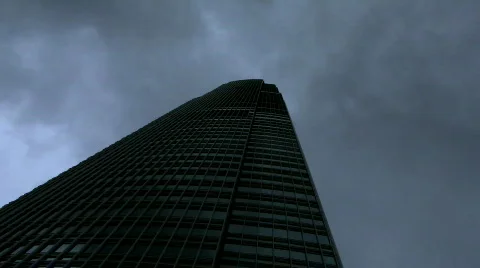 Cloud swirling over office building Stock Footage 623682