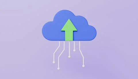 Cloud symbol with arrow line, Cloud storage technology isolated on background Stockillustratie